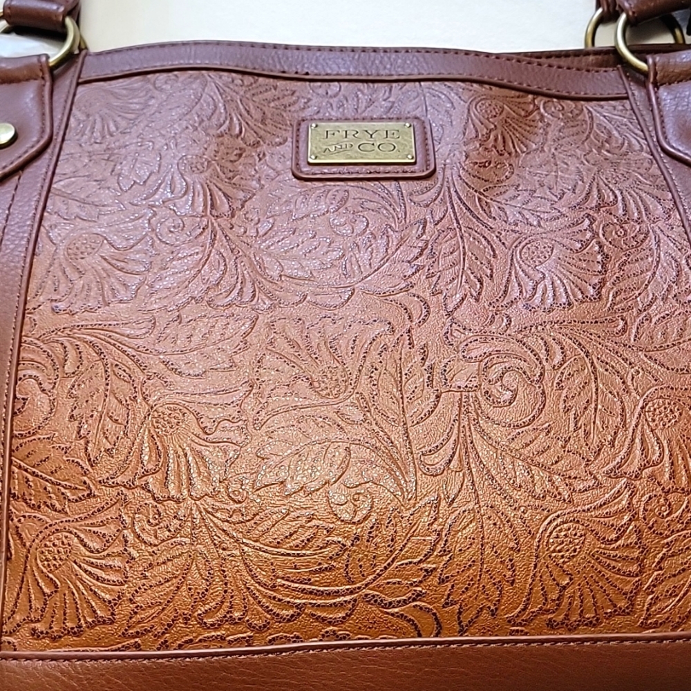 FRYE and Co Embossed Large Shoulder Tote Bag - Picture 12 of 12
